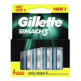 Refil Para Barbear Gillette Mach3 4 Unidades