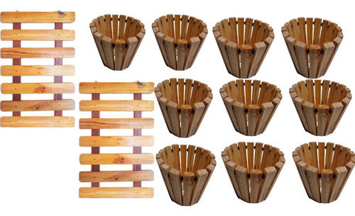 Kit 2 Painéis + 10 Cachepôs Redondos Para Orquídeas