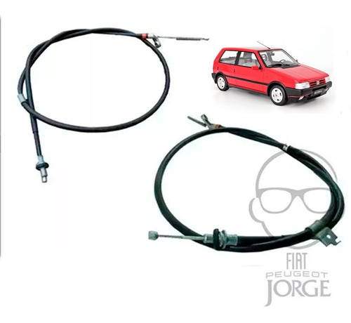 Juego De Cables Freno Mano Fiat Uno 70s Kit Por Dos Cables Foto 2