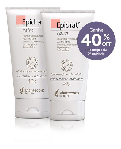 Kit Com 2 Epidrat Calm Hidratante Facial 40g