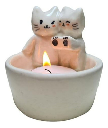 Candelabro De Gato De Dibujos Animados, Linda Pareja De Gato