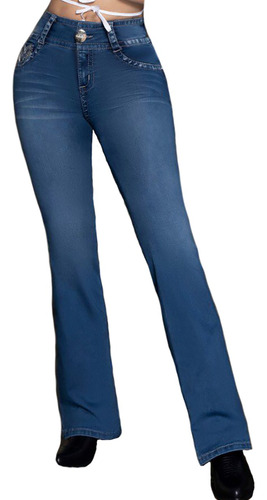 Jeans Mujer Pantalón Colombiano Mezclilla Strech Push Up 670