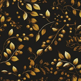 Papel Tapiz Floral Negro Y Dorado Autoadhesivo 17.5  X 393 