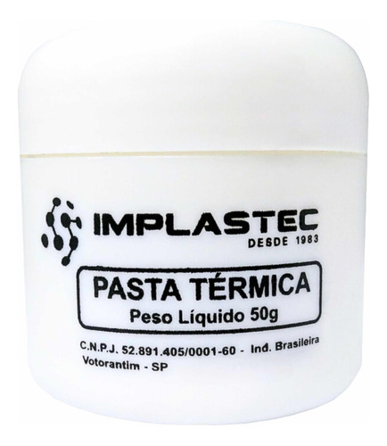 Pasta Térmica Implastec 50g Pote 0,4w/m.k Cor Branco