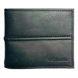 Cartera Columbia Piel Negra Bifold Hombre Logo Original M053