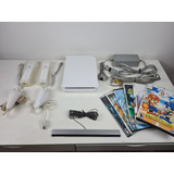 Nintendo Wii Console Branco Completo 2 Controles Frete Grátis