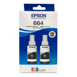 Epson Tinta Negro T664 2 Und