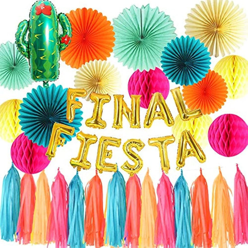 Pancarta De Fiesta Final, Decoración De Fiesta Mexicana