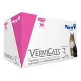  Vermífugo P/gatos 3kg Vermicats 600mg World 40 Comprimidos