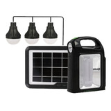 Kit Led Solar 4w Panel Usb+ 3 Ampolletas Emergencia+garantia