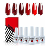 Esmalte De Uñas - Vishine Burgandy Red And Red Glitter G