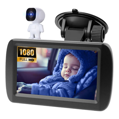 Cámara Coche Bebé Asiento Trasero Espejo Retrovisor Hd 1080p Azul