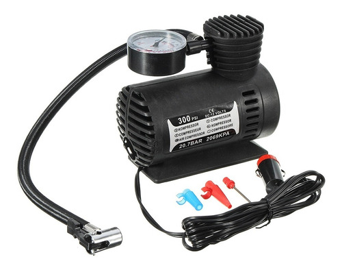 Minicompresor Inflador De Aire 12v Auto C/medidor De Presión