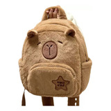 Mochila De Capibara De Felpa Para Mujer, Bolso Peludo Bonito