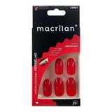 Unhas Postiças Modelo Amendoado Médio Vermelho - Macrilan