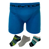 Combo X 6 Boxers + 6 Pares De Medias Cortas Soquetes Algodon