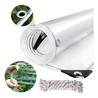 Tuomo 3m*3m Lona Transparente Impermeable Con Ojales Y Correas De Sujeción, Lona De Pvc Multiusos, Lona Resistente Al Agua, Resistente Al Desgarro, Resistente A La Lluvia, Para Jardín Y Patio | Envío gratis