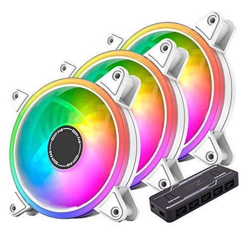 Ezdiy-fab White Moonlight Ventilador De Caja Rgb Pwm De 120 