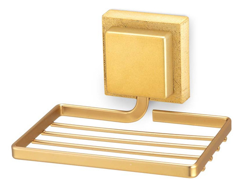 Saboneteira Porta Sabonete Parede Piatina 3m Dourado Fosco