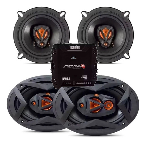 Kit Fácil Falante Jbl 5 + 6x9 300w Rms Total Som + Módulo