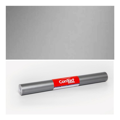 Papel Adesivo Contact Metalizado Prata Fosco 45cm X 5mts