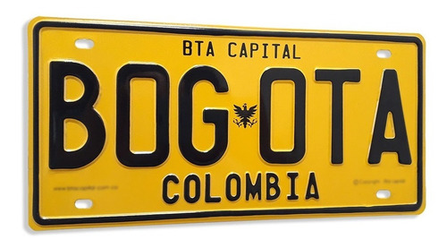 Placa Vehicular Decorativa De Bogotá.