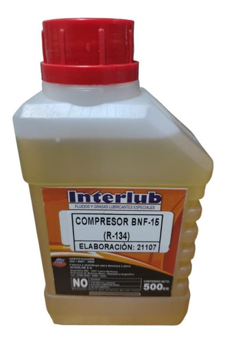 Aceite Compresor Interlub Bnf 15 R134 500ml