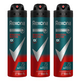 Kit 3 Desodorante Rexona Men Antibacterial 72h 150ml