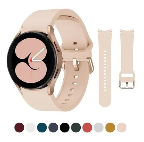 Pulseira Silicone Compatível Samsung Galaxy Watch4 40/44mm Cor Nude Largura 40.44 Mm