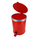 Lixeira Cesto De Lixo Banheiro Cozinha Pia Grande Pedal 12l Cor Vermelho