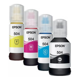 Tinta Epson T504 Para L4150 L4160 L6161 L6171 Kit 4 Botellas