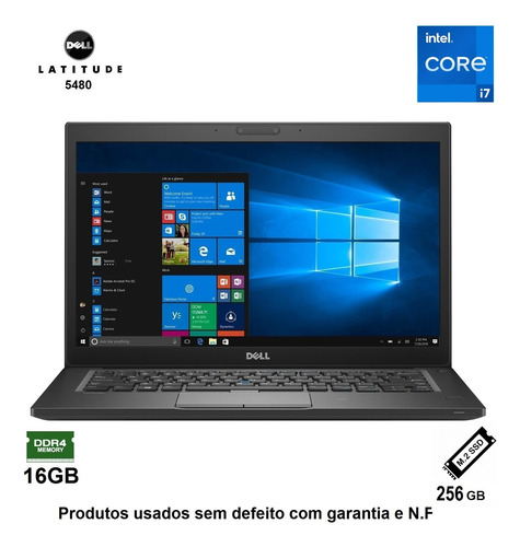 Notebook Dell I7 7ª Ger 16gb Ddr4 Ssd/ Com Garantia E N.f