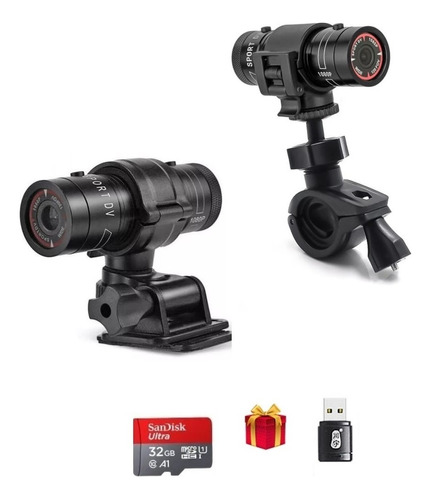 Câmera Filmadora Sport 1080p Para Guidão Capacete Moto 32gb