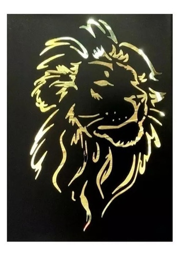 Quadro Pra Sala Leão Tribo Judá Jesus Decorativo Luminaria Cor Preto Cor Da Armação Preto