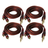 Cable Rca Doble Rca, 4 Unidades, 1,5 M, 6,35 Mm, 1/4 Pulgada