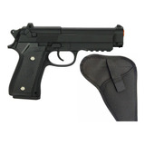 Arma Air Soft Full Metal Pistolada Pt92 Spring 6mm + Coldre