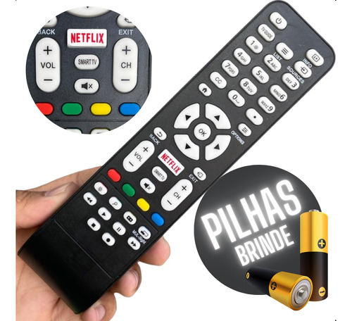 Controle Remoto Para Tv Aoc Smart Led Com Botão Netflix