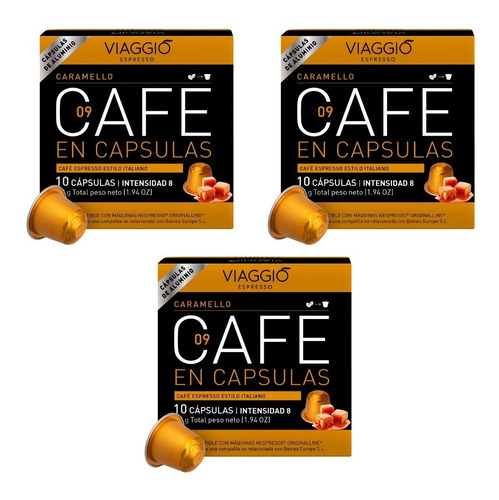 Pack 30 Cápsulas Café Viaggio Caramello Para Nespresso®