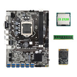 Placa Base Minera B75 Btc 12 Pcie A Usb3.0+i3 2120 Cpu+ddr