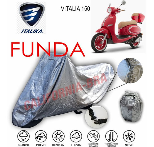 Funda Cubierta Lona Moto Italika Motoneta Vitalia 150