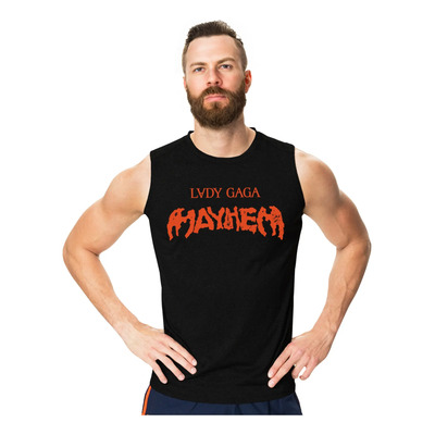 Playera Lady Gaga Mayhem Orange Print Lg7sin Mangas Tank Top Negro M
