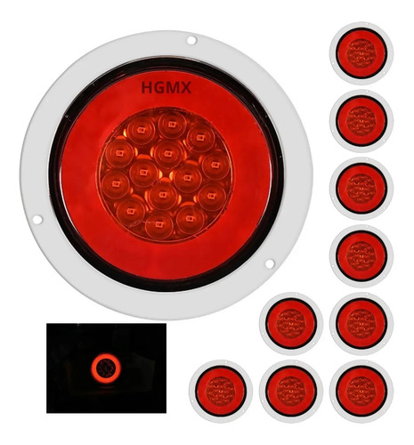 10 Plafones Led Redondo 4'' Aro Plasma Gel 3 Función 12-24v