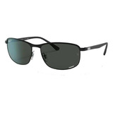 Óculos De Sol Polarizados Ray-ban Rb3671ch Chromance Standard Armação De Metal Cor Matte Black, Lente Dark Grey Clássica, Haste Matte Black De Metal - Rb3671ch