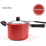 Panela De Pressão Antiaderente 4,5l Vermelho 7011/168 Brinox