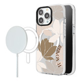 Funda Para iPhone Magsafe Para Mujer Flores Tu Nombre