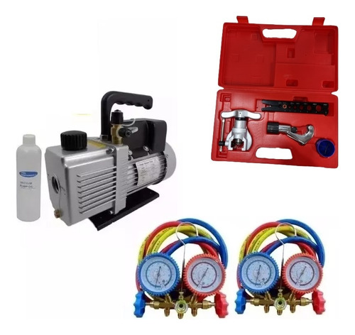 Kit P/ Refrigeração Ar Condicionado, 2 Manifold Completo