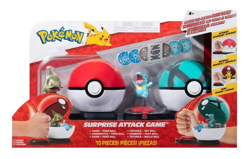 Pokémon Axew Con Pokeball Totodile Net Ball Ataque Sorpresa
