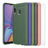 Funda Cepillado Para Samsung Galaxy A30 Sm-a305g Con Cristal