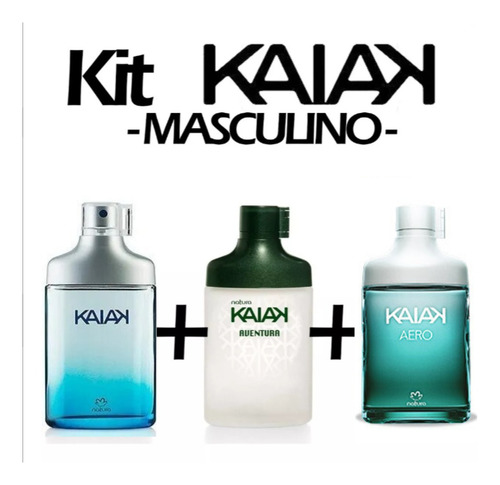 Perfumes Maculinos Kaiak Clasico + Aventura + Aero Natura