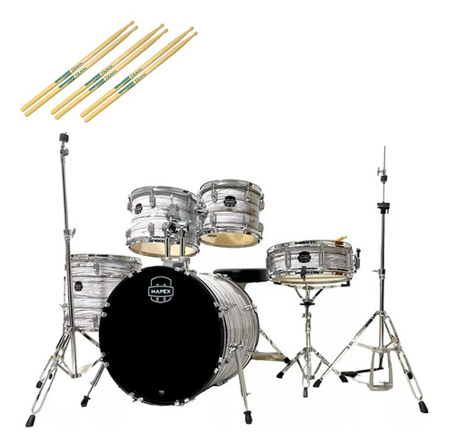 Bateria Mapex Prodigy White Wood Grain Fi Completa + Brinde